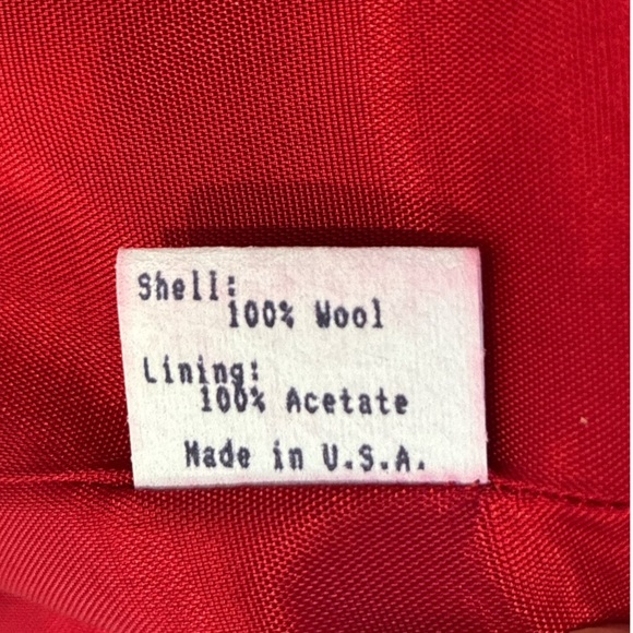 90s CLIFFORD & WILLS WOOL TWILL RED FITTED LONG BLAZER W EQUESTRIAN FLAIR SZ 12 - Picture 11 of 11